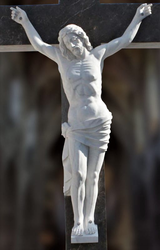 Hand Carved Marble Sculpture "Crucified Christ"