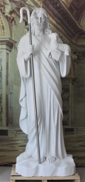 Hand Carved Marble Statue "Good Shepherd"