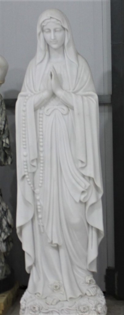 Hand Carved Marble Statue "Our Lady of Lourdes"