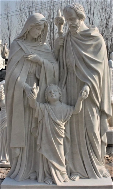 Hand Carved Marble Statue "Holy Family"