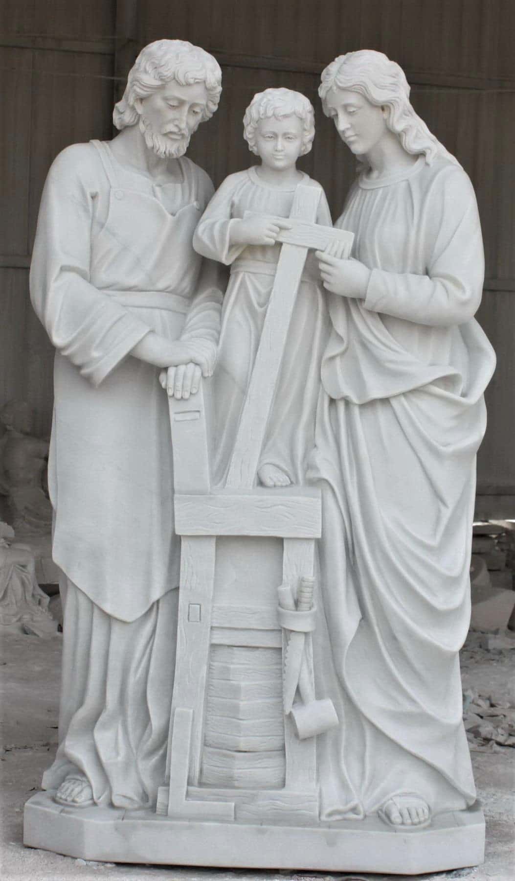 Hand Carved Marble Statue "Holy Family"