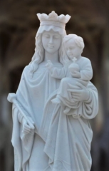 Hand Carved Marble Statue "Blessed Mother  and Child"