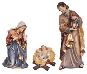 nativity figures, holy family, holy family wood carving